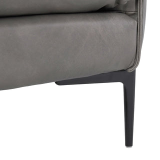 Abigail Leather Sofa - Pewter Gray