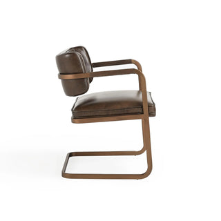 Fonda Leather Dining Chair - Truffle Brown