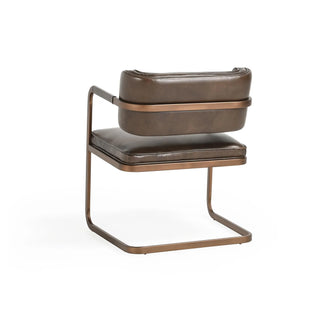 Fonda Leather Dining Chair - Truffle Brown