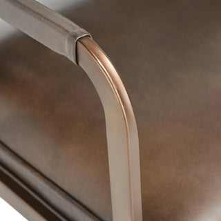 Fonda Leather Dining Chair - Truffle Brown