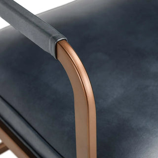 Fonda Leather Dining Chair - Ocean Blue