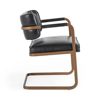 Fonda Leather Dining Chair - Jet Black