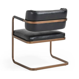 Fonda Leather Dining Chair - Jet Black