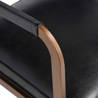 Fonda Leather Dining Chair - Jet Black