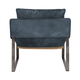 Morgan Leather Accent Chair - Ocean Blue
