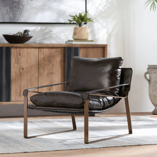 Morgan Leather Accent Chair - Truffle Brown