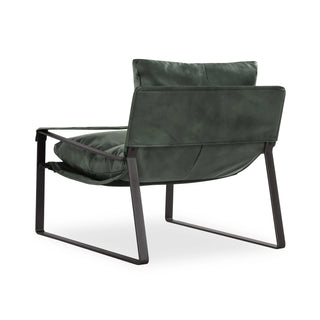 Morgan Leather Accent Chair - Forrest Green