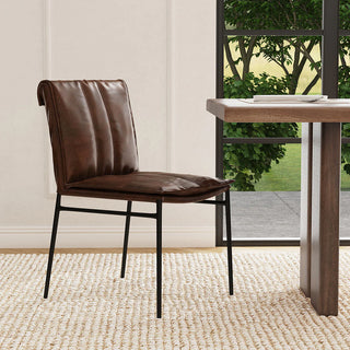 Mayer Leather Dining Chair Set of 2 - Brown