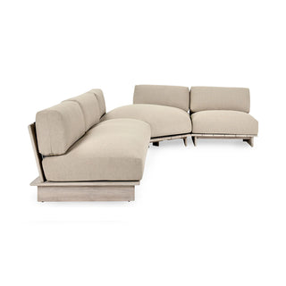 Livia Teak 3pc Outdoor Sectional Taupe