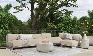 Livia Teak 3pc Outdoor Sectional Taupe
