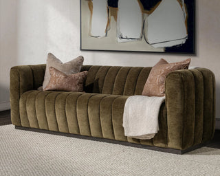 Vanty Upholstered Sofa - Olive Green