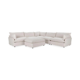 Caplan Upholstered 6pc Modular Sectional w/ Ottoman Dawn
