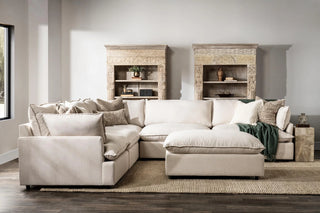 Caplan Upholstered 6pc Modular Sectional w/ Ottoman Dawn