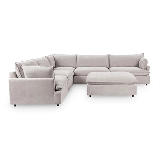Caplan Upholstered 6pc Modular Sectional w/ Ottoman Elite