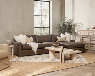 Coburn Leather Right Chaise Sofa Landscape