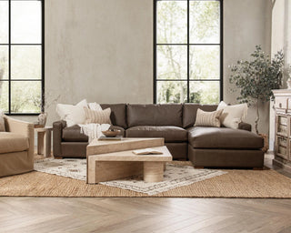 Coburn Leather Right Chaise Sofa Landscape