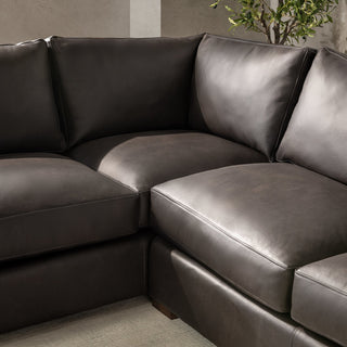Bryson Top Grain Leather 3pc Sectional Lush