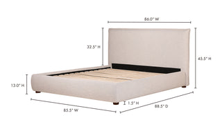 Luzon King Bed Light Grey