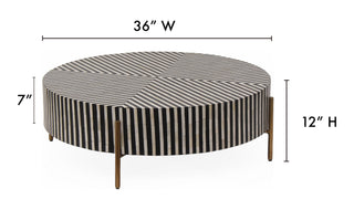 Chameau Small Coffee Table Black and White
