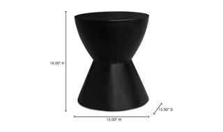 Hourglass Outdoor Stool Black