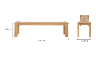 Tempo Outdoor Dining Bench Natural
