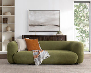 Faris Upholstered Sofa - Dark Olive