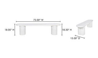 Eris Outdoor Dining Bench White