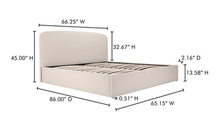 Joan Queen Storage Bed Cream