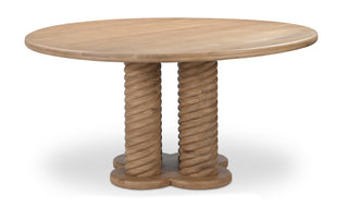 Treccia Round Dining Table Oak