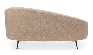 Abigail Chaise Light Brown Faux Shearling