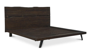 Madagascar King Platform Bed Dark Brown