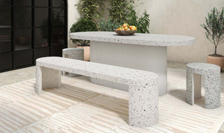 Lyon Outdoor Stool White Terrazzo
