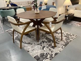 Modrest Falcon Mid-Century Walnut and Cream Dining Chair