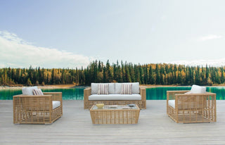 Renava Ko Tao - Outdoor Beige + Wicker Lounge Chair