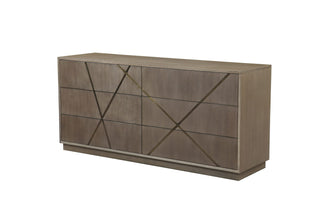 Modrest Nixa - Modern Beige Velvet + Brushed Bronze + Birch 4-Piece Bedroom Set