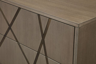 Modrest Nixa - Modern Beige Velvet + Brushed Bronze + Birch 4-Piece Bedroom Set