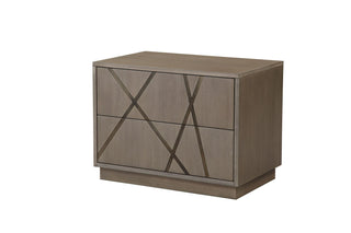 Modrest Nixa - Modern Beige Velvet + Brushed Bronze + Birch 4-Piece Bedroom Set