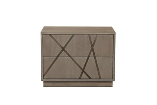 Modrest Nixa - Modern Beige Velvet + Brushed Bronze + Birch 4-Piece Bedroom Set