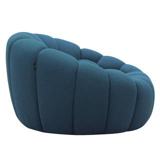 Yolonda - Modern Curved Dark Teal Fabric Chair