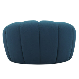 Yolonda - Modern Curved Dark Teal Fabric Chair