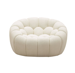 Divani Casa Yolonda - Modern Curved Off-White Fabric Chair