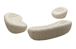 Divani Casa Yolonda - Modern Curved Off-White Fabric Chair