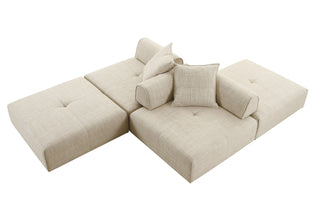 Mondo - Modern Modular Beige Fabric Armless Seat