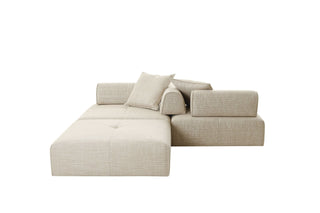 Mondo - Modern Modular Beige Fabric Armless Seat