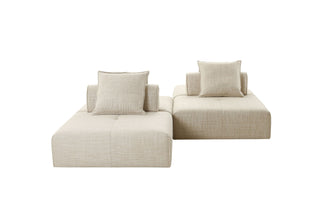 Mondo - Modern Modular Beige Fabric Armless Seat