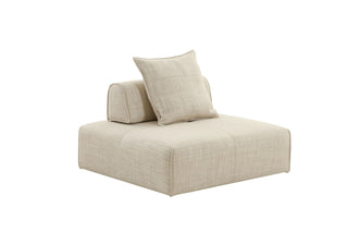 Mondo - Modern Modular Beige Fabric Armless Seat
