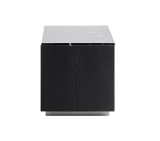 Modrest Concord - Modern Black Marble + Black Ash + Aluminum Nightstand