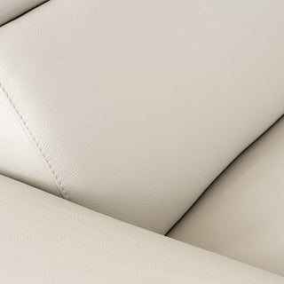 Mini Wonder - Italian Modern Grey Leather Sectional Sofa with Left Facing Recliner