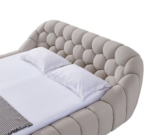 Divani Casa Yolonda - Modern Beige Fabric Bed