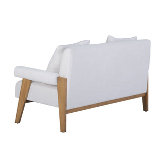 Modrest Cynthia - Modern White Fabric + Wood Loveseat